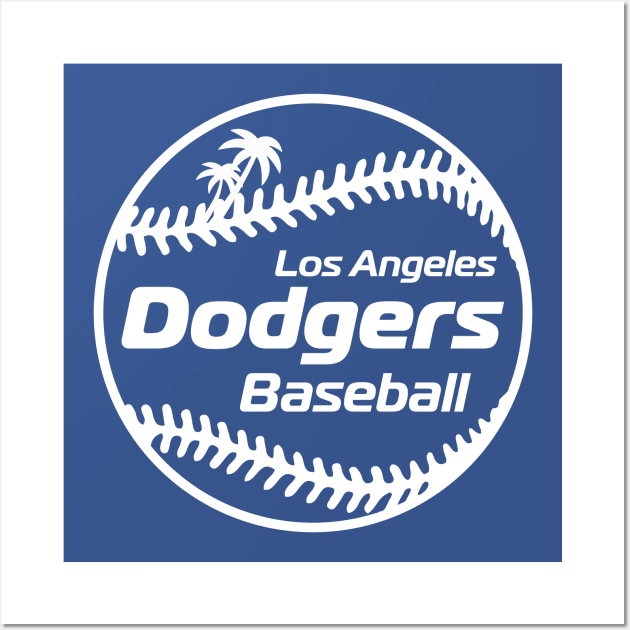 Dodgers 80s Retro Ball Wall Art by Throwzack